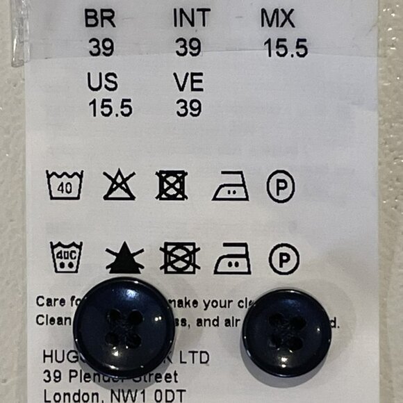 Hugo Boss Performance Dress Shirt Blue 39/15.5 - Picture 6 of 9